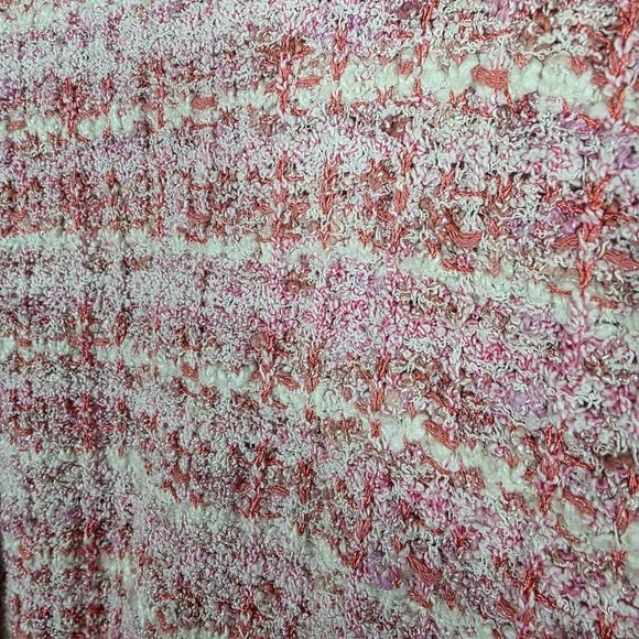 St John Jacket M Pink Tweed Knit Cardigan Duster Long Blazer Wool Blend Sweater - Picture 6 of 13